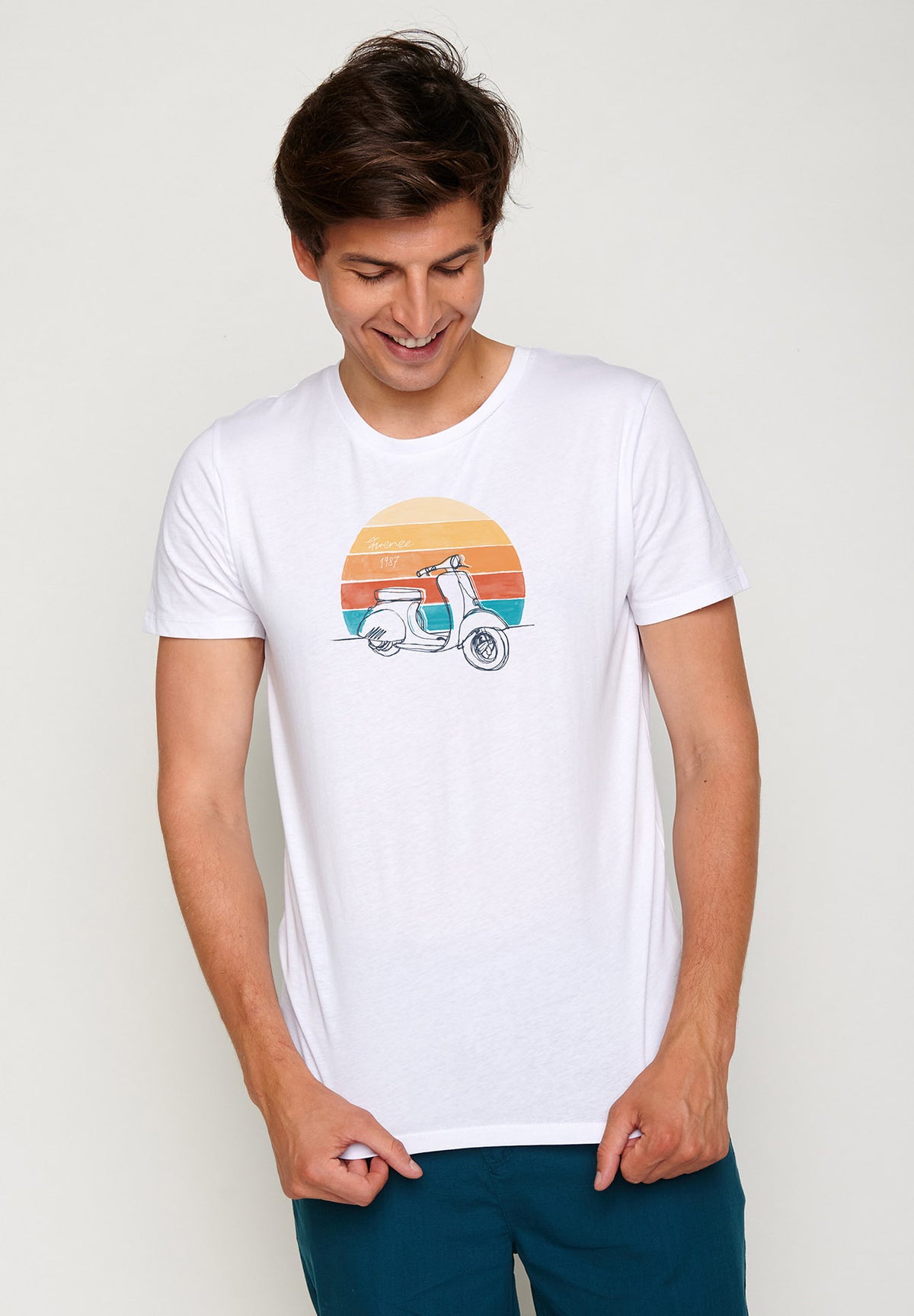White: Sportliches T-Shirt aus Bio-Baumwolle für Herren [4615]