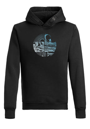 Black: Kuschliger Hoodie aus Bio-Baumwolle für Herren [4699]