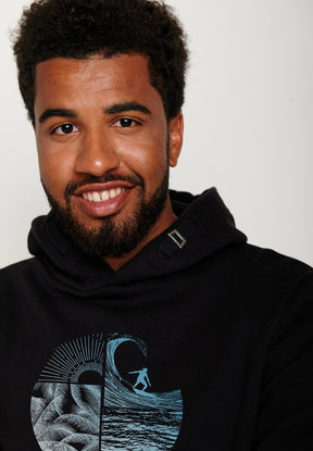 Black: Kuschliger Hoodie aus Bio-Baumwolle für Herren [4703]