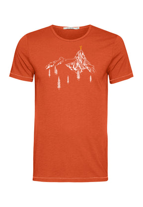 Clay Red: Lässiges T-Shirt aus Bio-Baumwolle für Herren [4881]