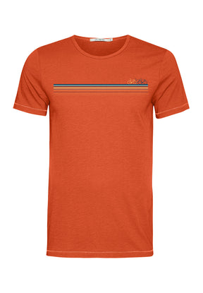 Clay Red: Lässiges T-Shirt aus Bio-Baumwolle für Herren [4896]