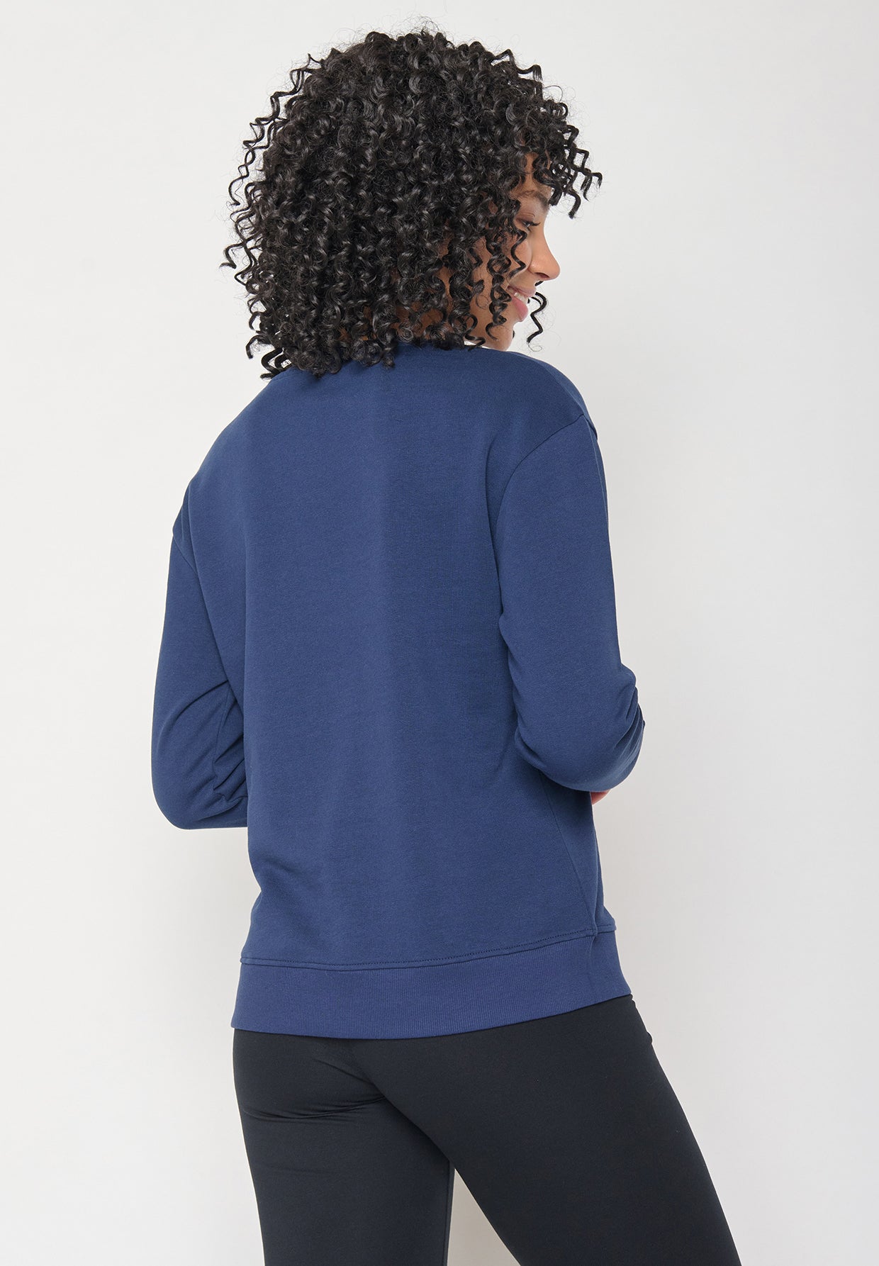 Blauer Gemütliches Sweatshirt aus Bio-Baumwolle für Damen (2)