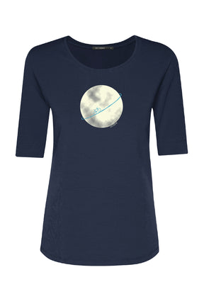 Navy: Sportliches T-Shirt aus Bio-Baumwoll Mix für Damen [5302]