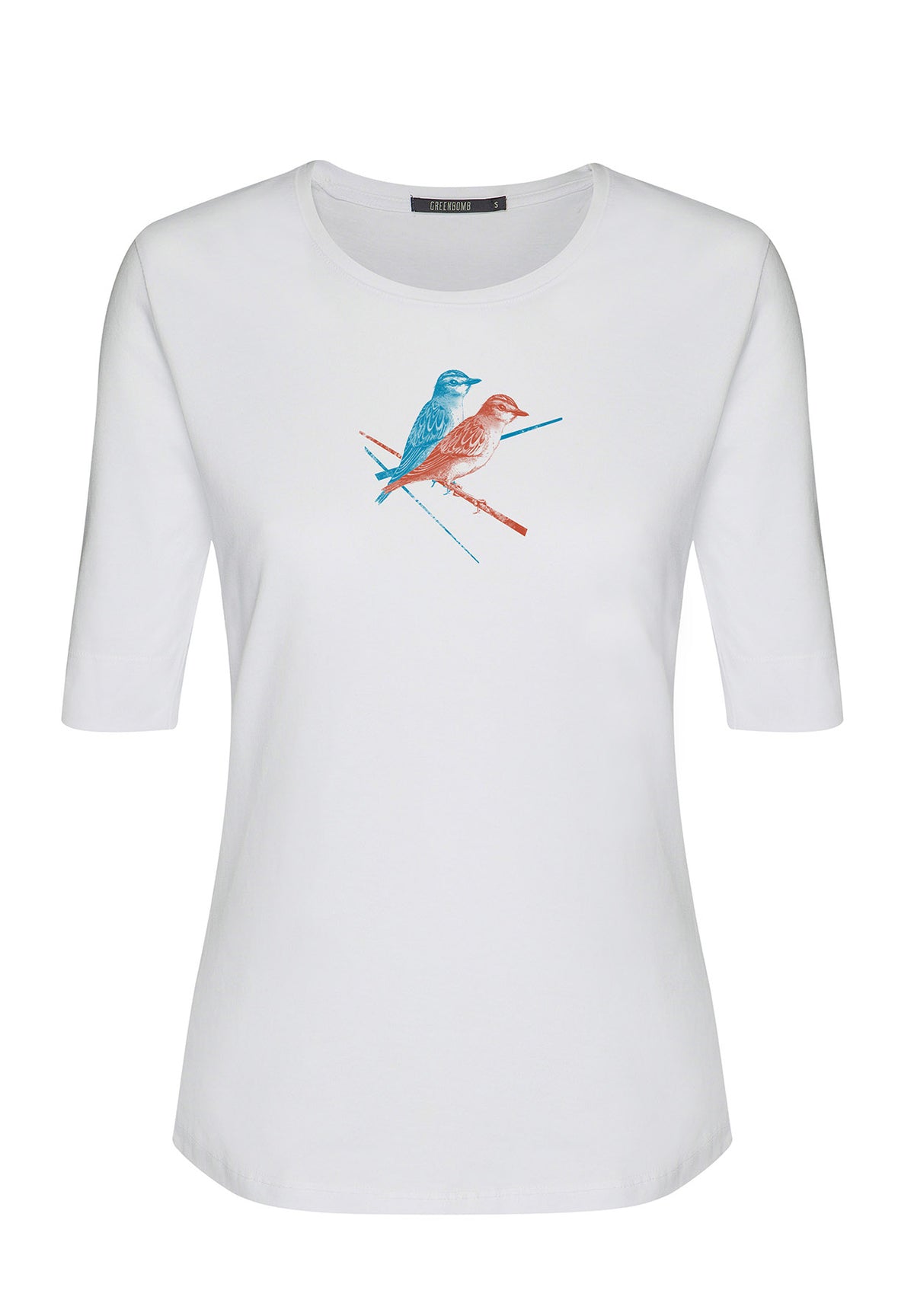 White: Sportliches T-Shirt aus Bio-Baumwoll Mix für Damen [5417]