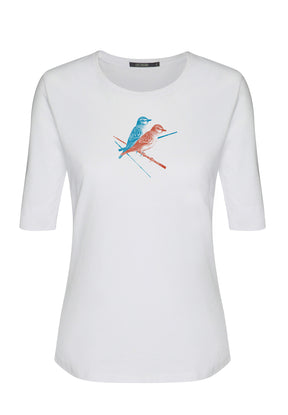 White: Sportliches T-Shirt aus Bio-Baumwoll Mix für Damen [5417]