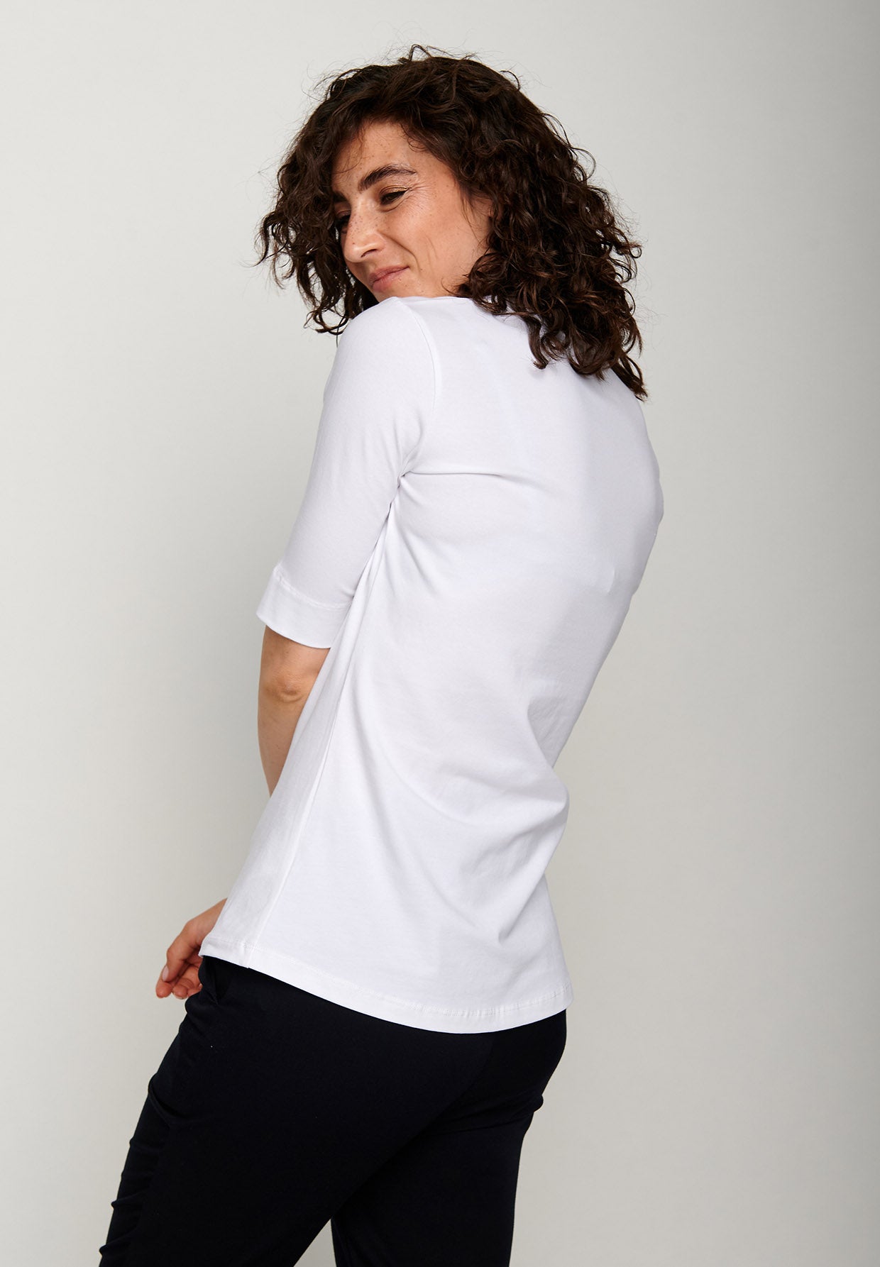 White: Sportliches T-Shirt aus Bio-Baumwoll Mix für Damen [5420]