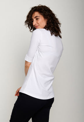White: Sportliches T-Shirt aus Bio-Baumwoll Mix für Damen [5420]