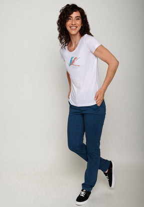 White: Sportliches T-Shirt aus Bio-Baumwolle für Damen [5436]