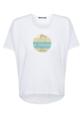 Weiß:  Lässiges T-Shirt aus Bio-Baumwoll Mix für Damen [5469]