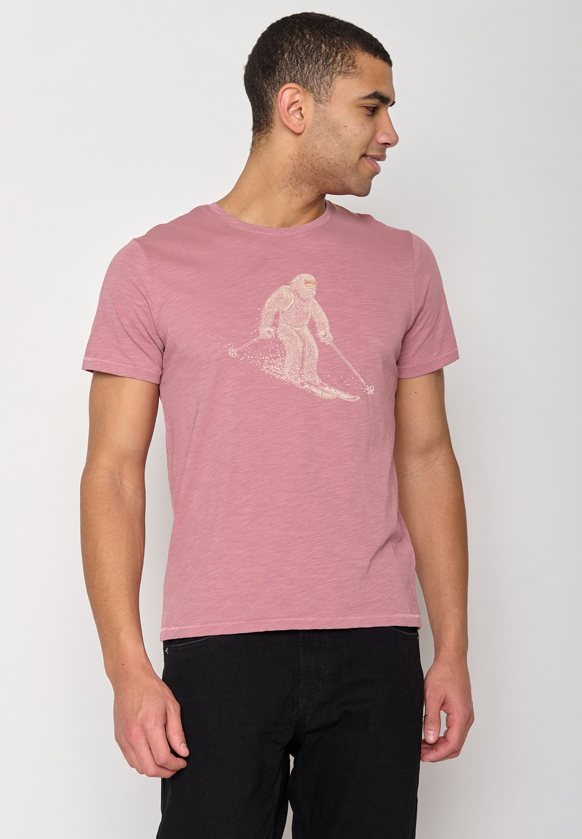 Rosa Lässiges T-Shirt aus Bio-Baumwolle für Herren (1)