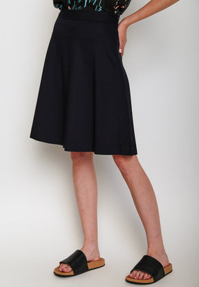 Schwarz:  Eleganter Rock aus LENZING™ ECOVERO™ Mix für Damen [5566]