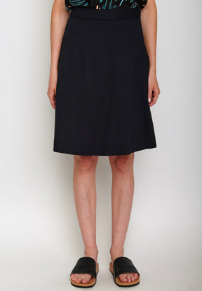 Schwarz:  Eleganter Rock aus LENZING™ ECOVERO™ Mix für Damen [5567]