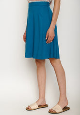 Blau:  Eleganter Rock aus LENZING™ ECOVERO™ Mix für Damen [5572]