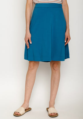 Blau:  Eleganter Rock aus LENZING™ ECOVERO™ Mix für Damen [5573]