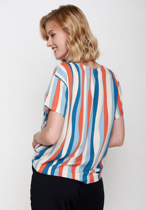 Sand: Lässiges T-Shirt aus Viskose (LENZING™ ECOVERO™) Mix für Damen [5615]
