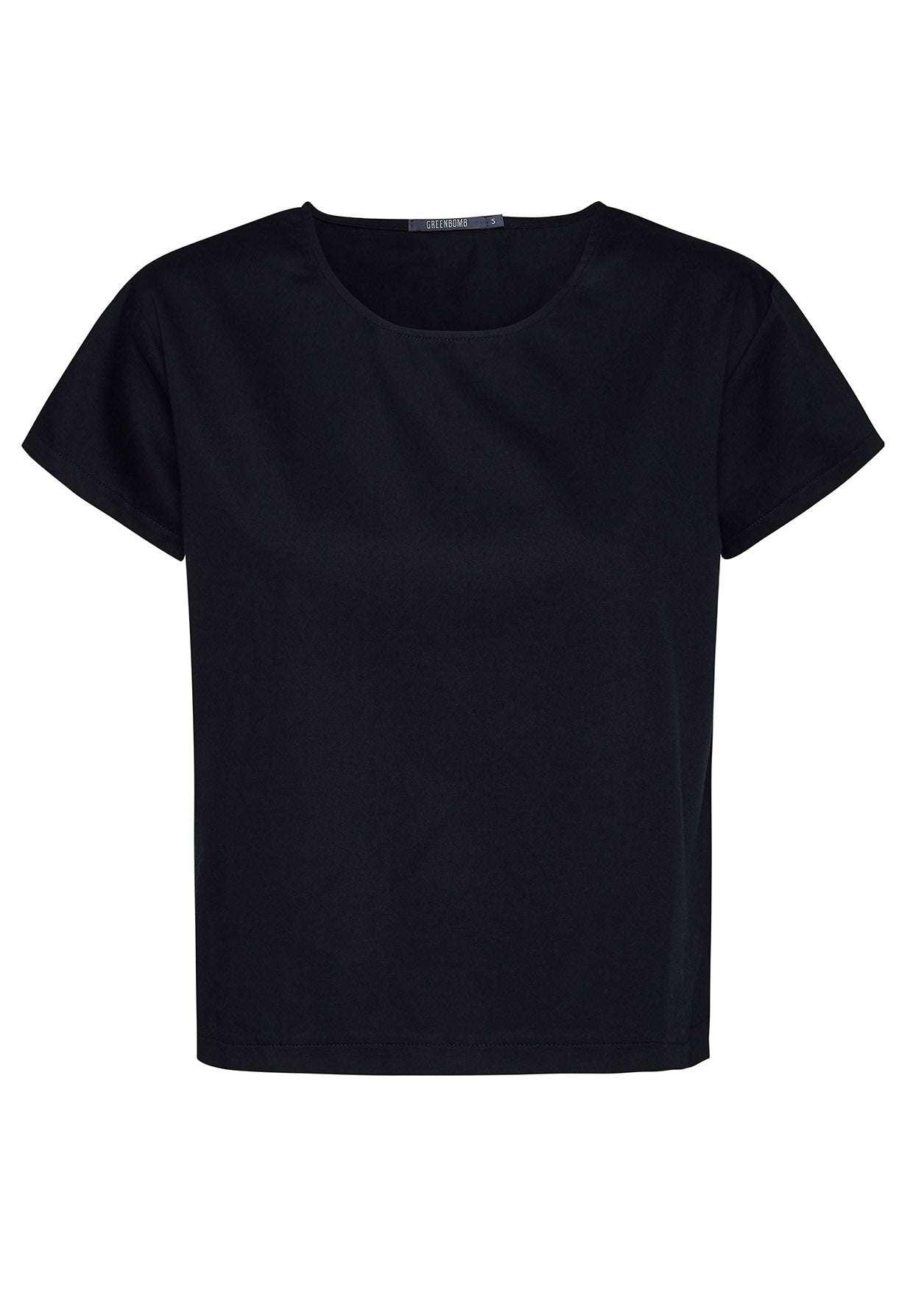 Black: Lässiges T-Shirt aus Viskose (LENZING™ ECOVERO™) Mix für Damen [5623]