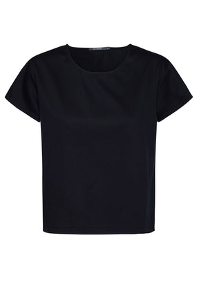 Black: Lässiges T-Shirt aus Viskose (LENZING™ ECOVERO™) Mix für Damen [5623]