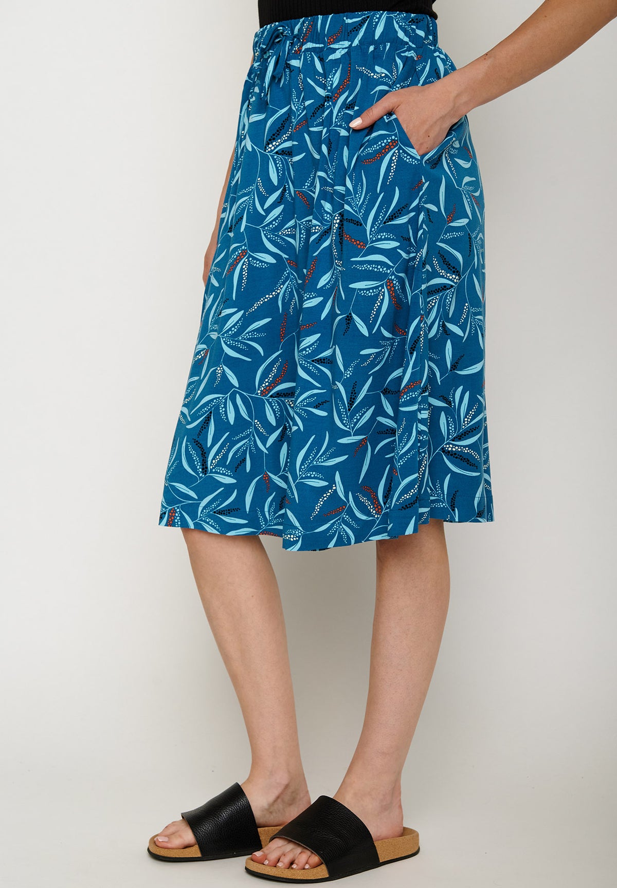 Paradise Blue: Eleganter Rock aus LENZING™ TENCEL™ für Damen [5641]