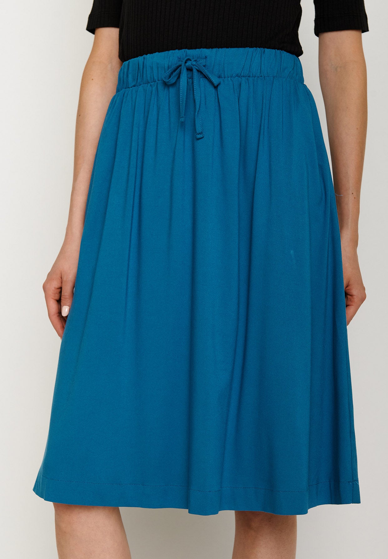 Blau:  Eleganter Rock aus LENZING™ TENCEL™ für Damen [5657]