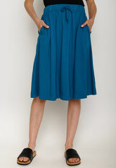 Blau:  Eleganter Rock aus LENZING™ TENCEL™ für Damen [5658]