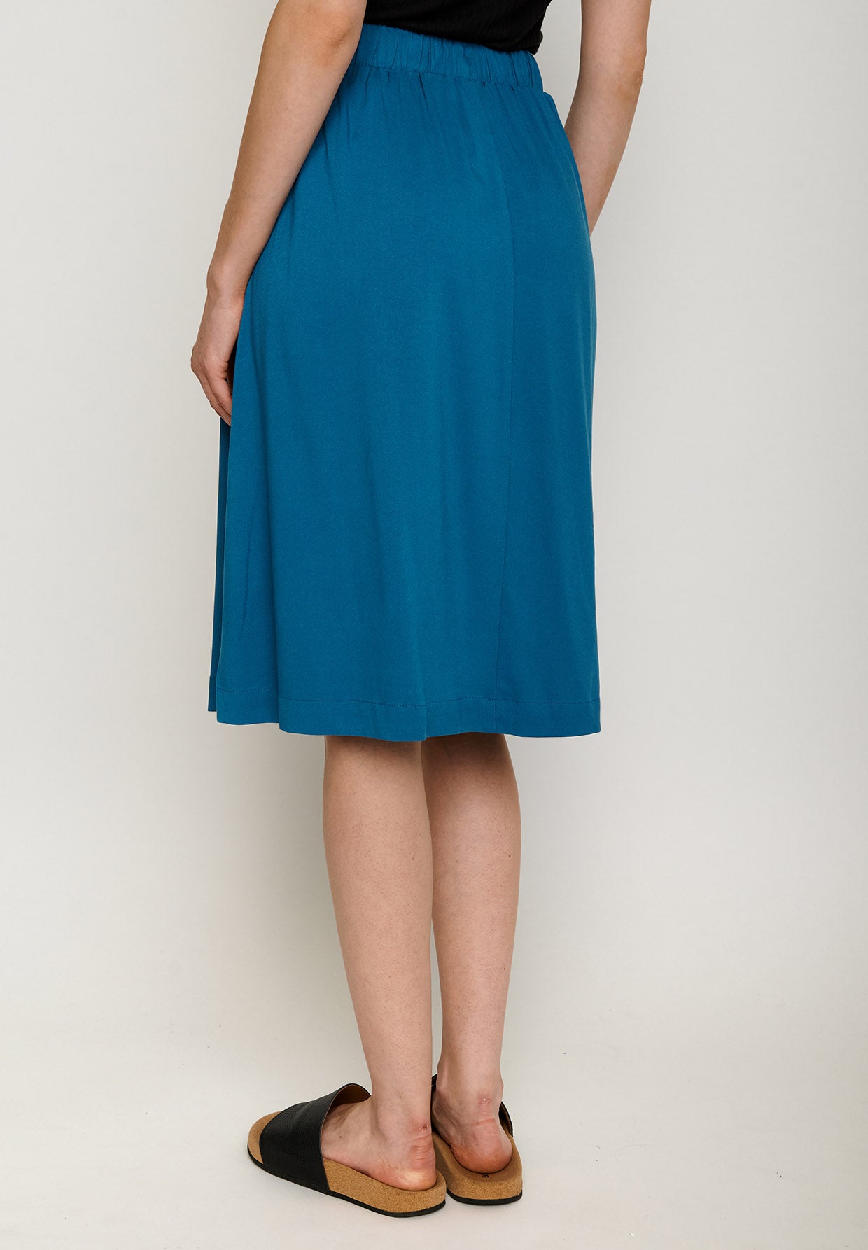 Blau:  Eleganter Rock aus LENZING™ TENCEL™ für Damen [5659]