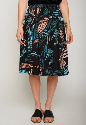 Black: Eleganter Rock aus LENZING™ TENCEL™ für Damen [5662]