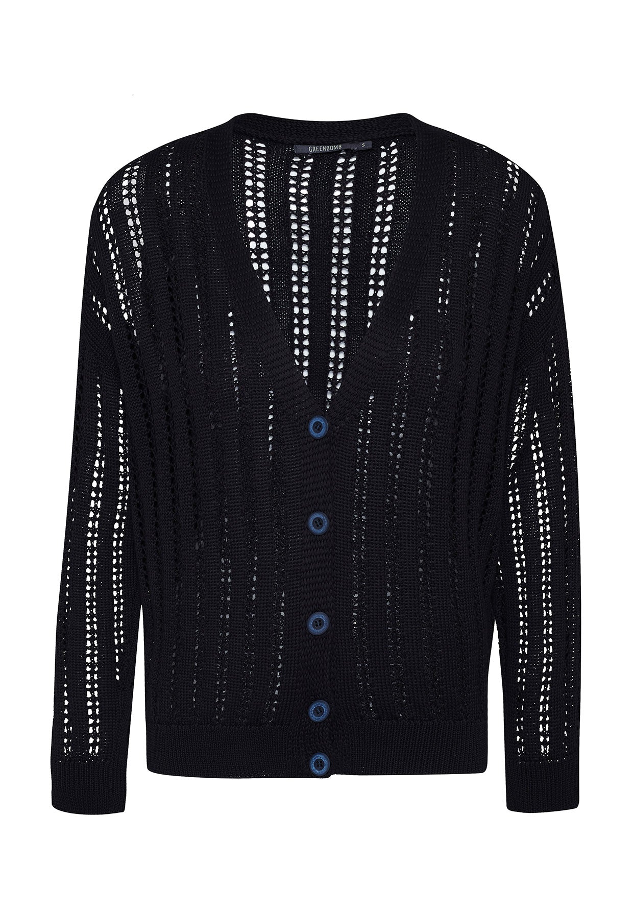 Black: Gemütliche Strickjacke aus Bio-Baumwolle für Damen [5756]