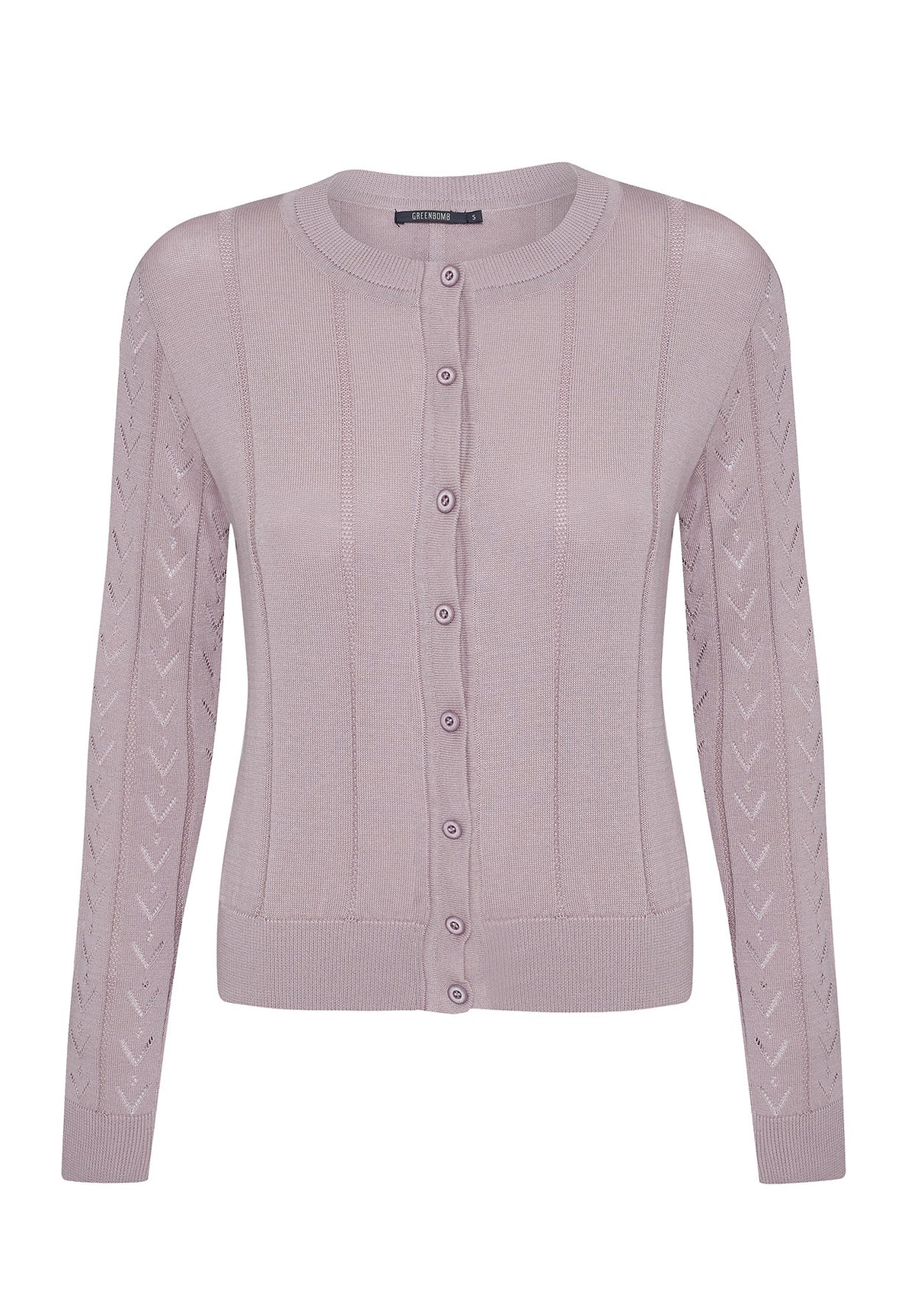 Dusty Lilac: Gemütliche Strickjacke aus Bio-Baumwolle für Damen [5790]