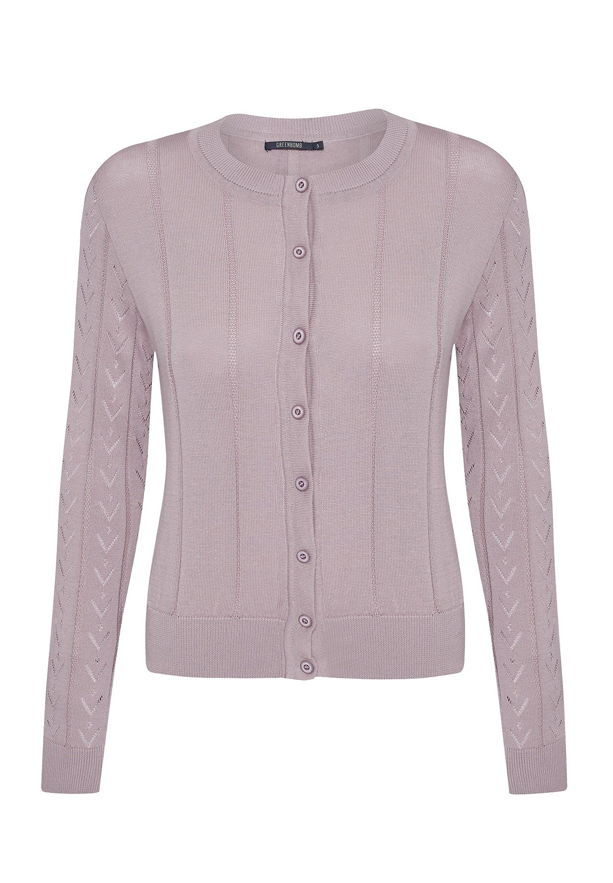 Dusty Lilac: Gemütliche Strickjacke aus Bio-Baumwolle für Damen [5790]
