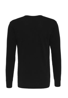 Black: Elegantes Longsleeve aus Bio-Baumwolle für Herren [581]