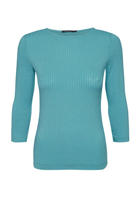 Island Blue: Sportliches Longsleeve aus LENZING™ TENCEL™ Mix für Damen [5875]