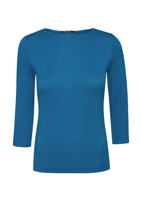 Paradise Blue: Sportliches Longsleeve aus LENZING™ TENCEL™ Mix für Damen [5891]