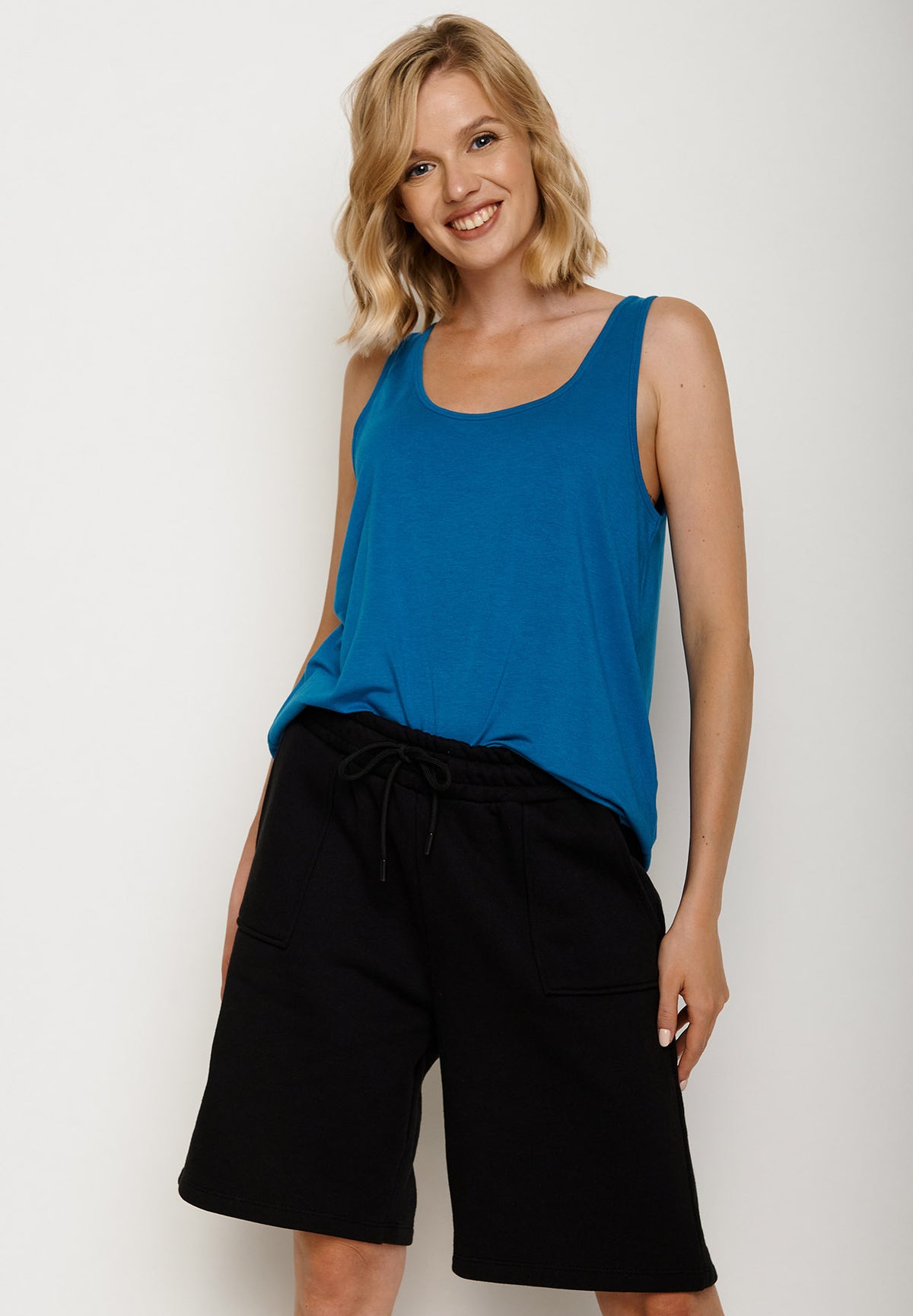Blau:  Sommerliches Top aus Bambus Mix für Damen [5994]