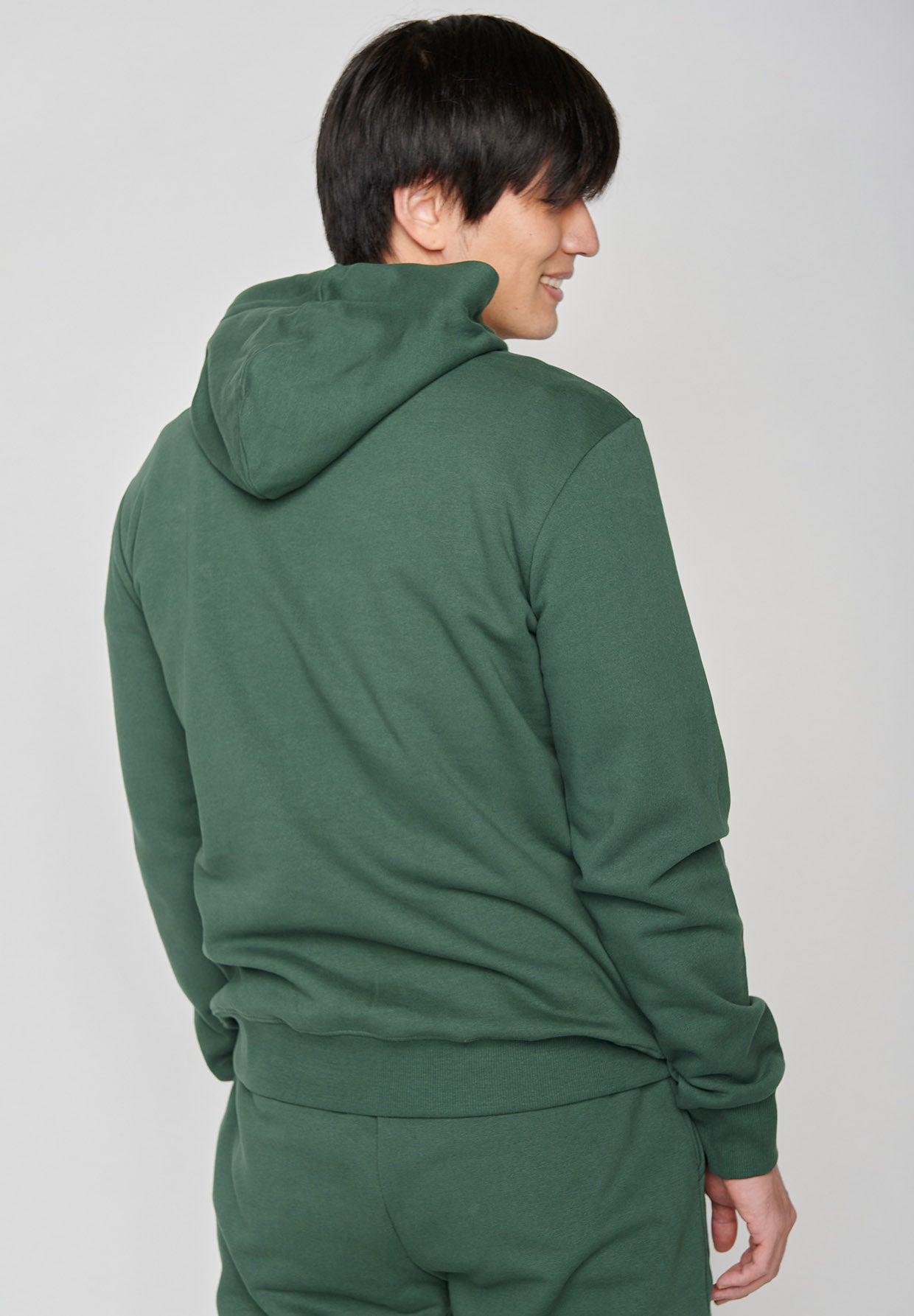 Bottle Green: Kuschliger Hoodie aus Bio-Baumwolle für Herren [603]