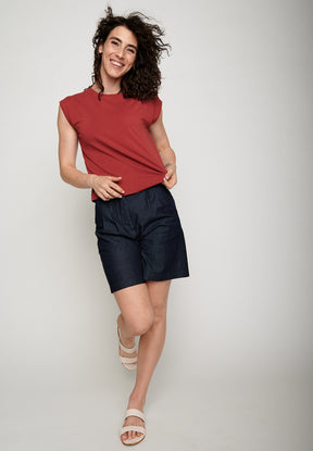 Scarlet Red: Lässiges T-Shirt aus Bio-Baumwoll Mix für Damen [6053]