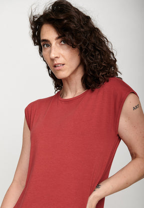 Scarlet Red: Lässiges T-Shirt aus Bio-Baumwoll Mix für Damen [6059]