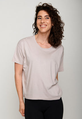 Lila:  Lässiges T-Shirt aus Bio-Baumwoll Mix für Damen [6063]