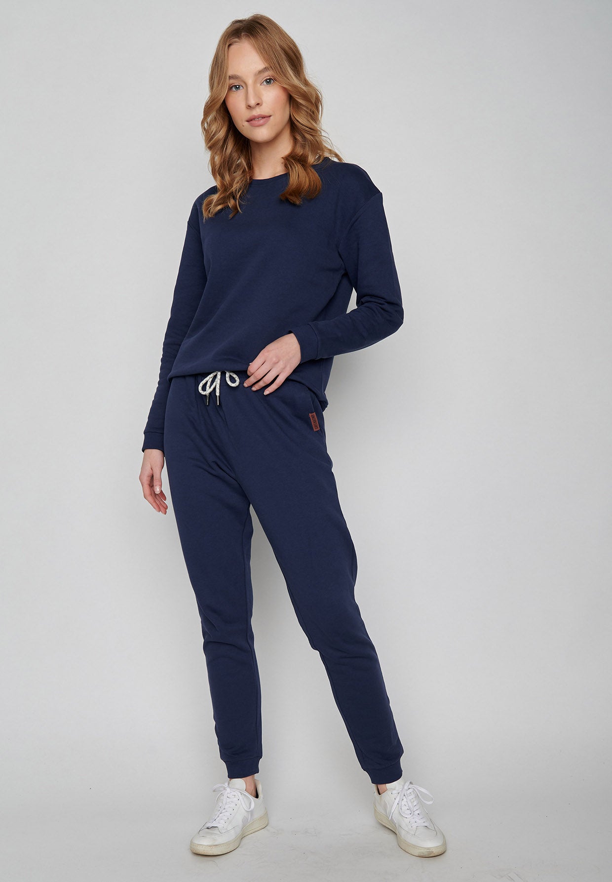 Navy: Gemütliche Jogginghose aus Bio-Baumwolle für Damen [6122]
