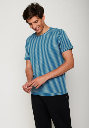 Sailor Blue Stripes: Sportliches T-Shirt aus Bio-Baumwolle für Herren [6165]