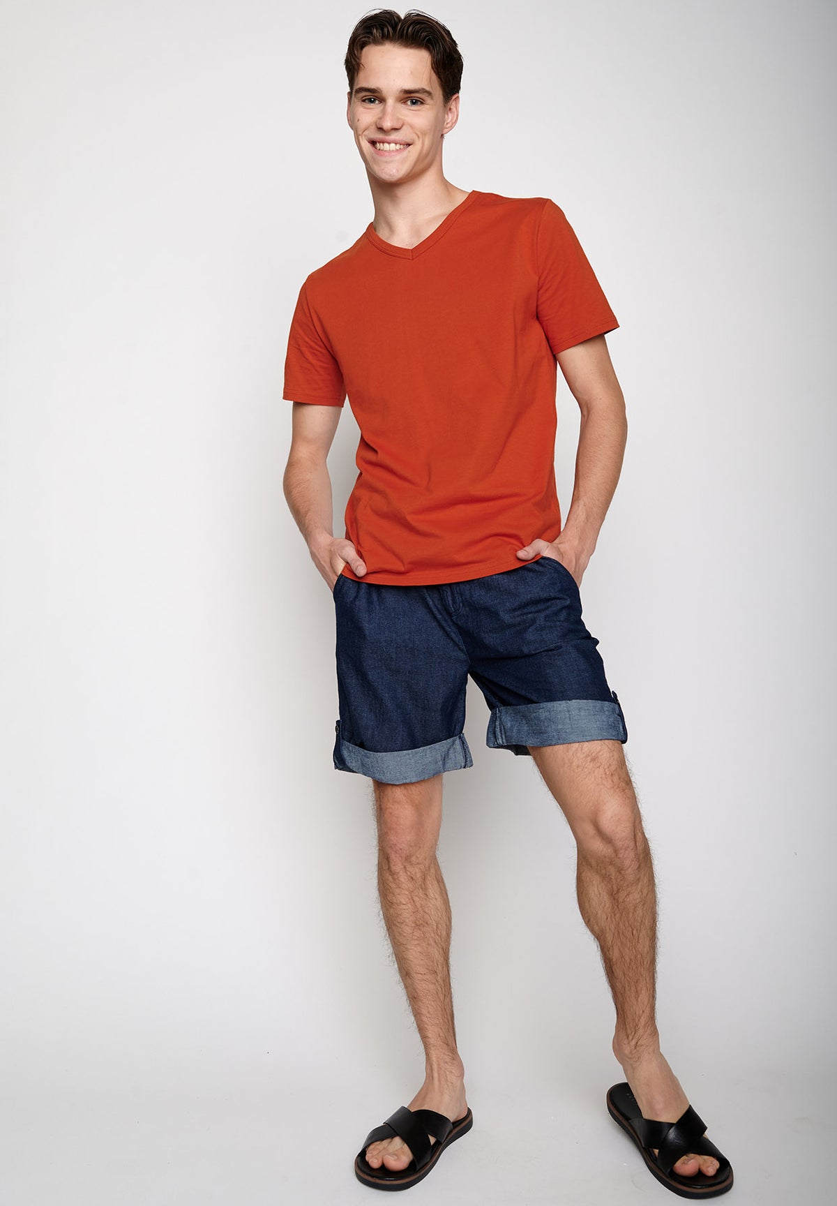 Blau:  Sommerliche Hose aus Bio-Baumwolle für Herren [6220]