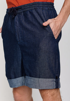 Blau:  Sommerliche Hose aus Bio-Baumwolle für Herren [6221]