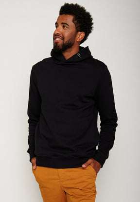 Black: Kuschliger Hoodie aus Bio-Baumwolle für Herren [6352]