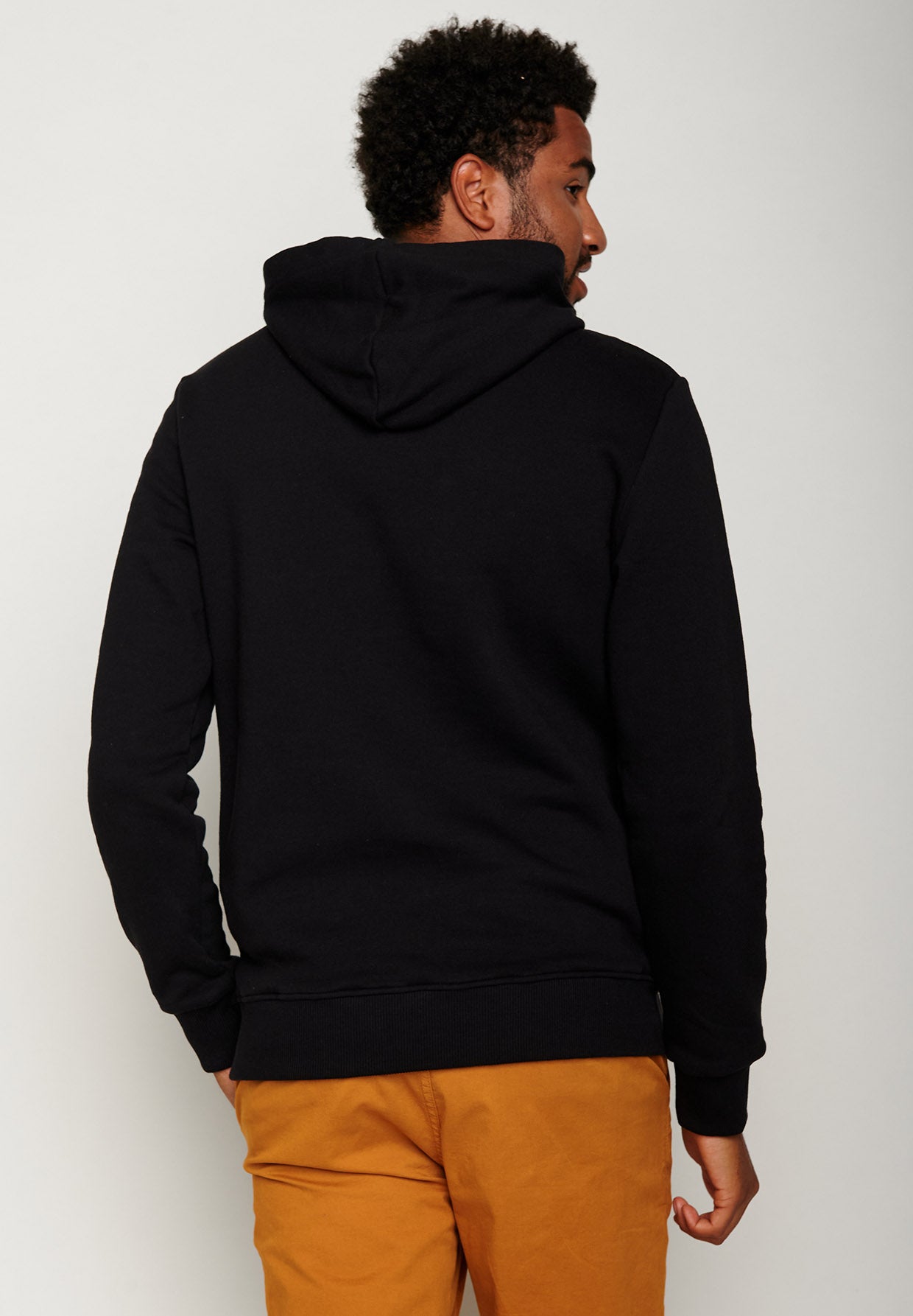 Black: Kuschliger Hoodie aus Bio-Baumwolle für Herren [6357]