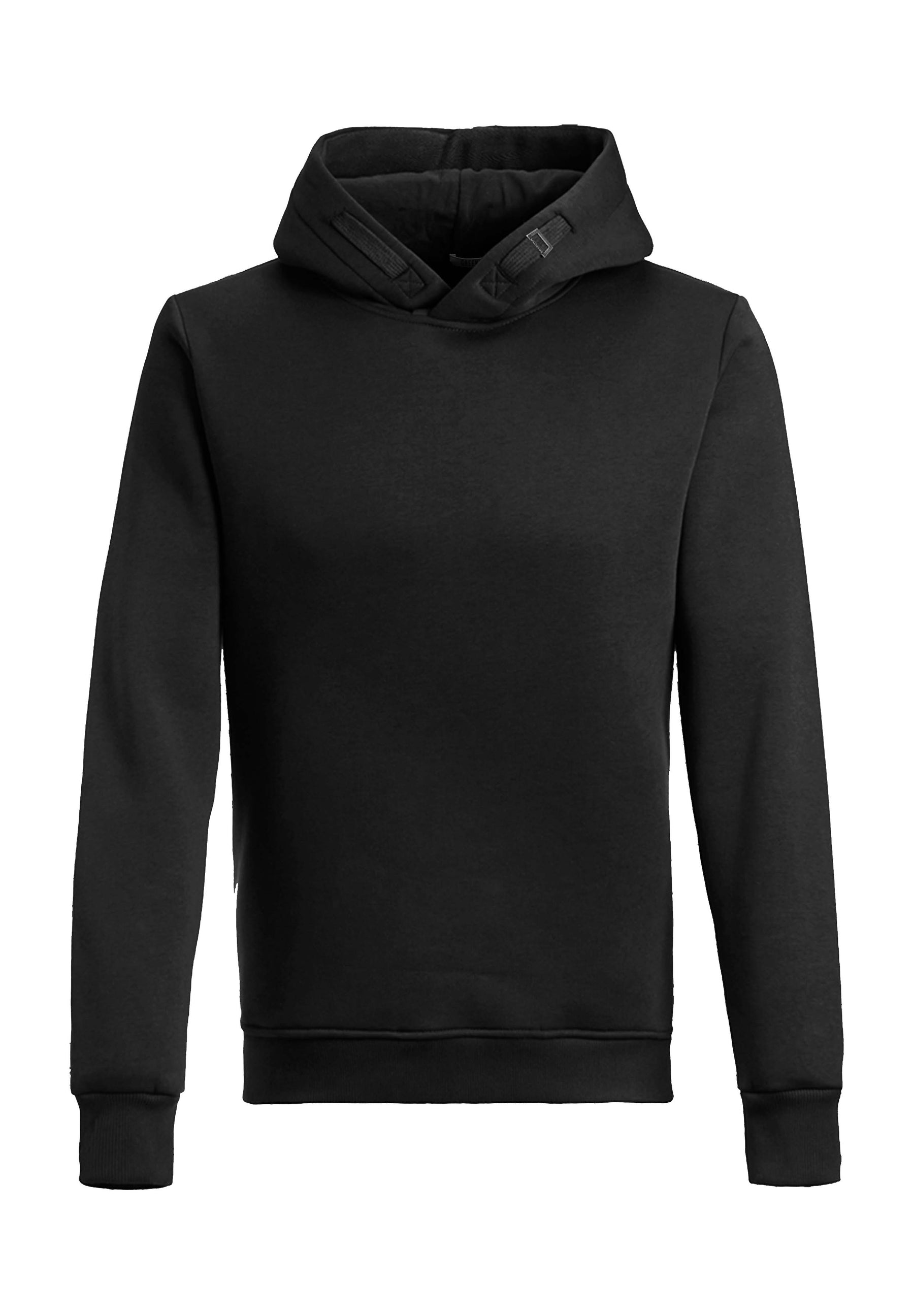 Black: Kuschliger Hoodie aus Bio-Baumwolle für Herren [6358]