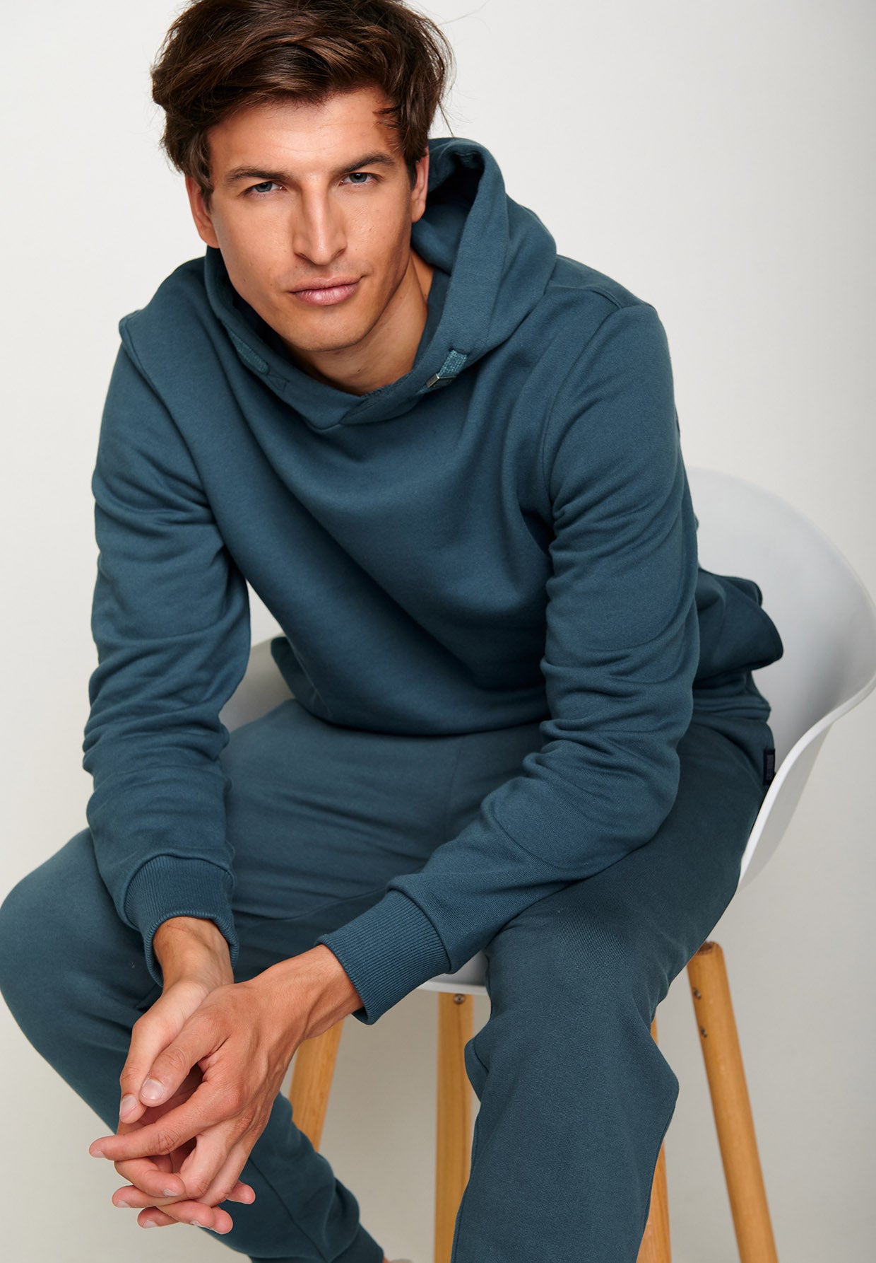 Blue Stone: Kuschliger Hoodie aus Bio-Baumwolle für Herren [6359]