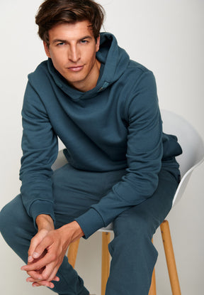 Blue Stone: Kuschliger Hoodie aus Bio-Baumwolle für Herren [6359]
