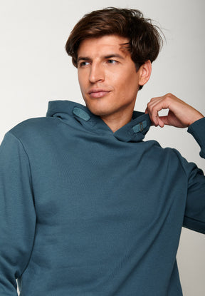 Blue Stone: Kuschliger Hoodie aus Bio-Baumwolle für Herren [6364]