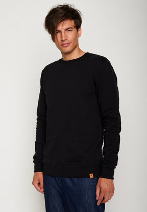 Black: Gemütliches Sweatshirt aus Bio-Baumwolle für Herren [6370]
