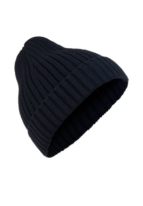 Navy: Wärmende Mütze aus Bio-Baumwolle für Unisex [643]