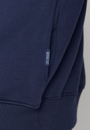 Navy: Kuschliger Hoodie aus Bio-Baumwolle für Herren [6469]